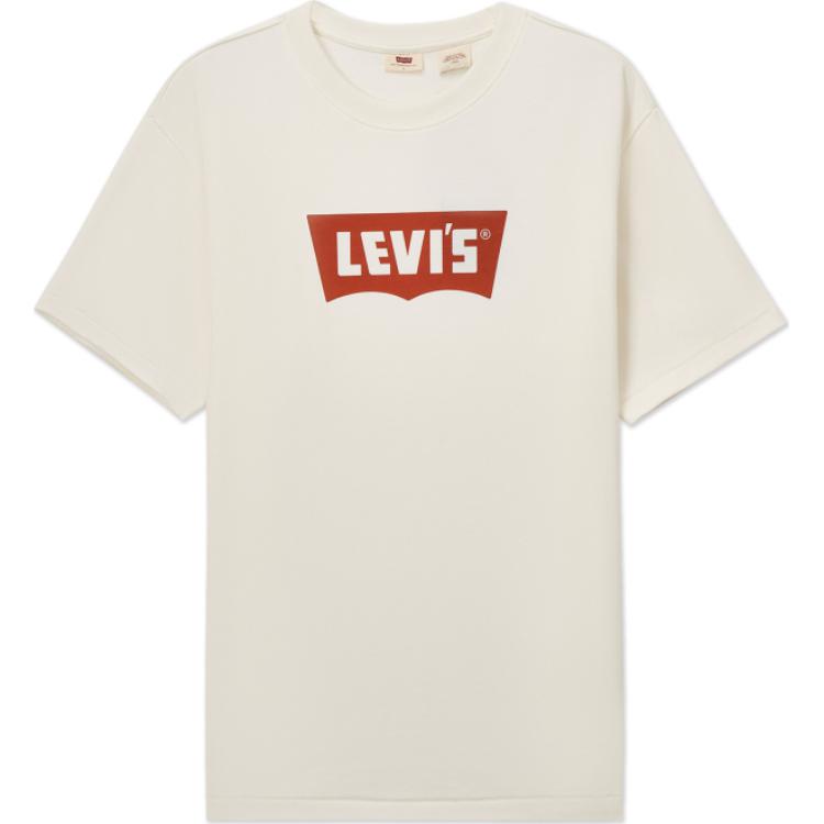 Levis Comfortable Loose Fit Crew Neck Short Sleeve T-Shirt Men Tops Khaki 001AM-0003