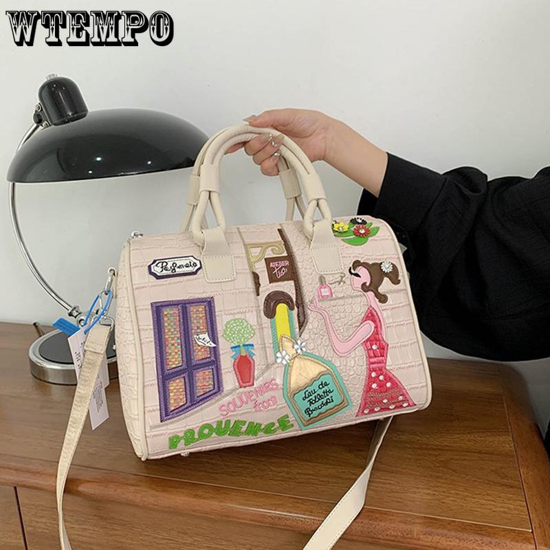 WTEMPO Kvinner stor håndveske skulderveske broderisett dekorasjonssømveske