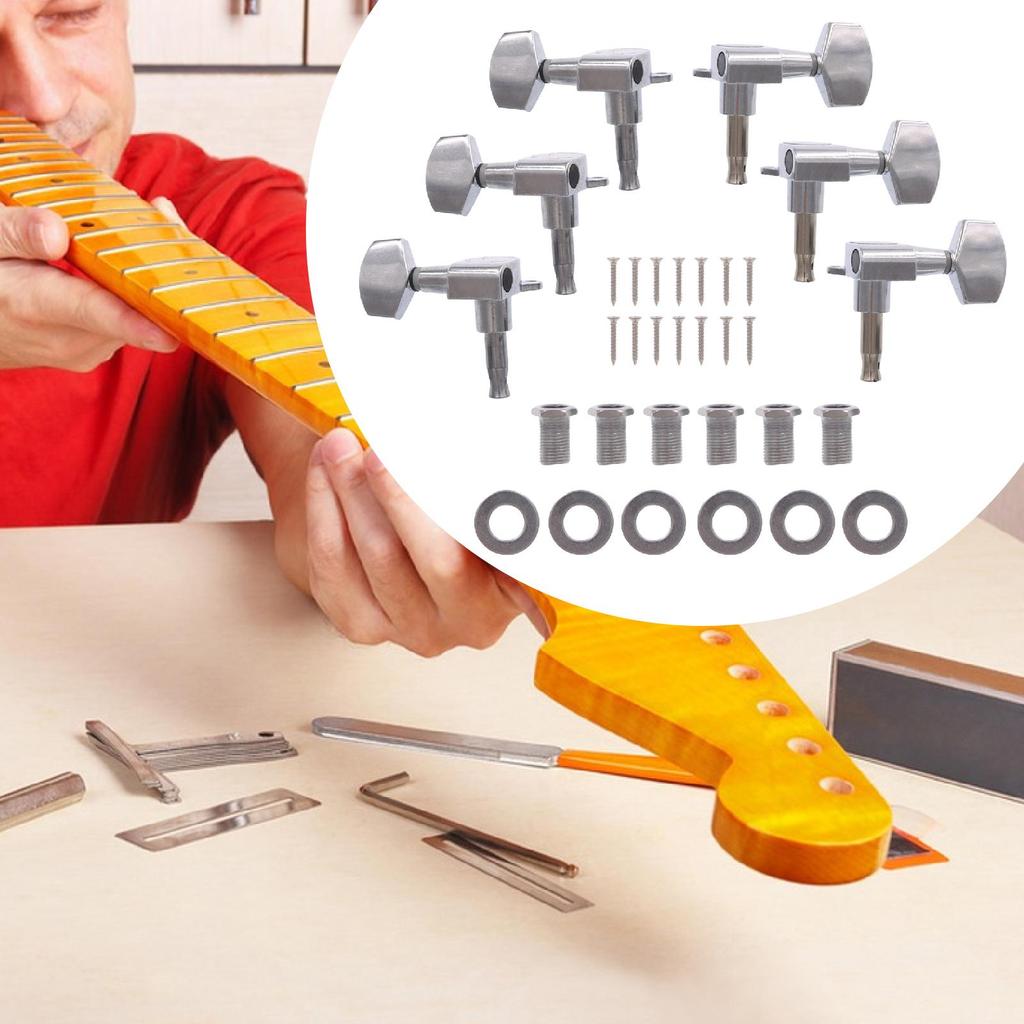 6 Pieces 3L3R Guitar Tuning Pegs Replace Easy to Install Portable Wear Resistant Metal Guitar String Tuning Pegs Machine