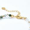 Minimalist Moss Agate & Pearl S925 Silver Bracelet