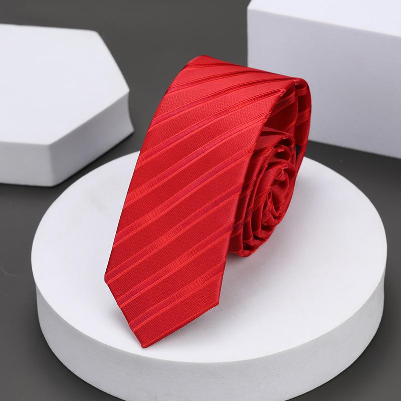 Korean Version Of Casual 5Cm Men'S And Women'S Business Dress Groom Wedding Stripe Hand Play Work Narrow Lazy Solid Color Tie