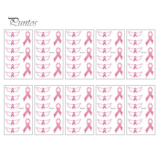 

10 шт./упак. розовая лента DIY татуировки наклейки для женщин осведомленность о раке молочной железы временные татуировки для боди-арта водонепроницаемые одноразовые наклейки с защитой от пота A