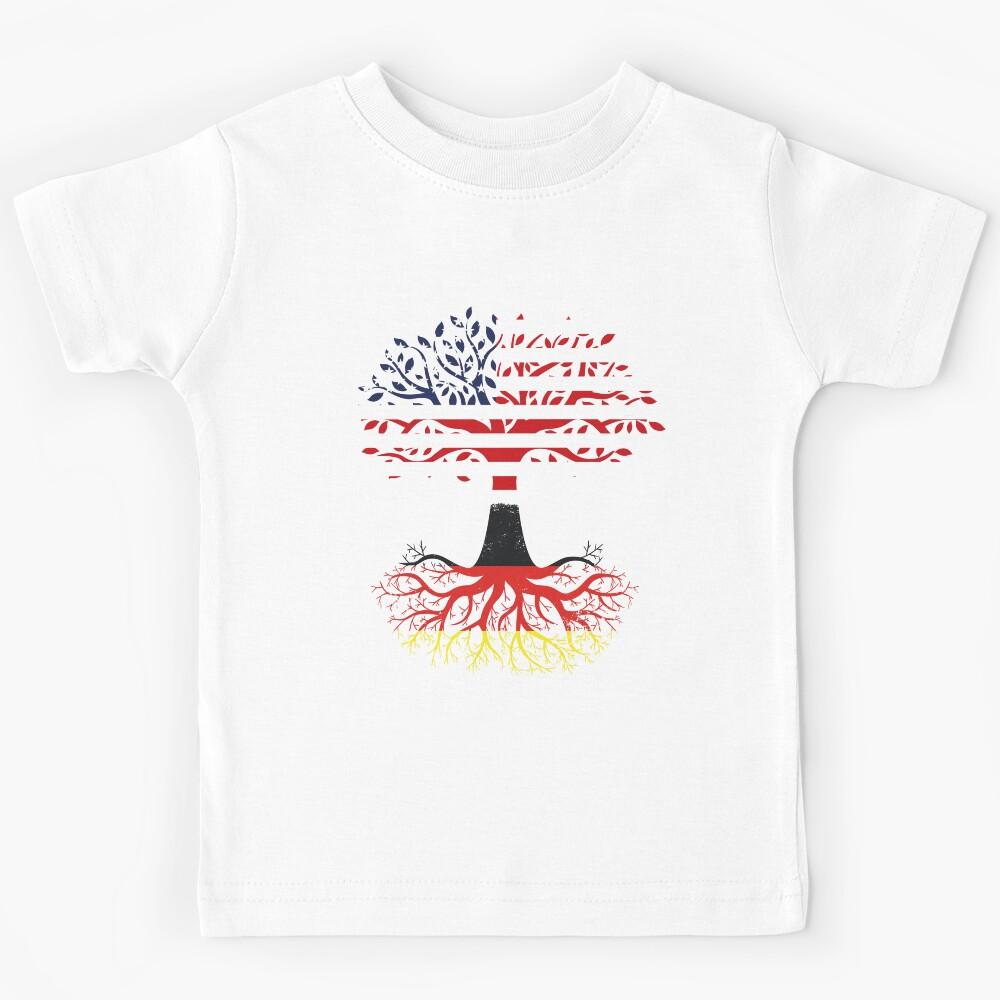 American Grown With German Roots DNA Tree For Deutsch Pride Kids T-Shirt 150