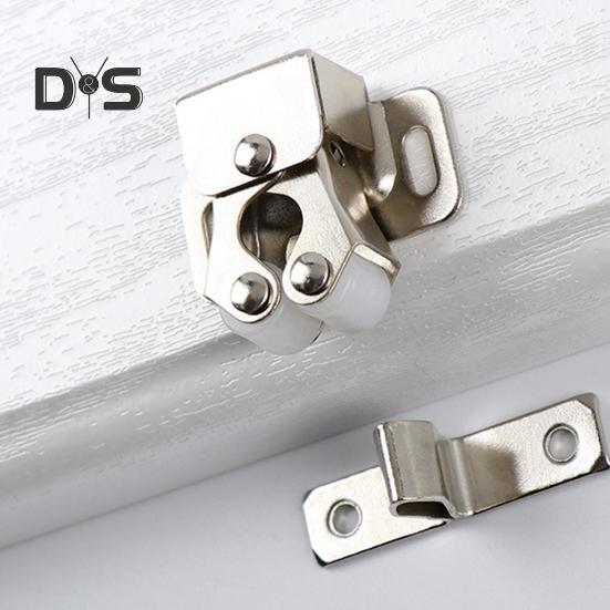 1 Set Cabinet Door Lock Built-in Spring Rustproof Electroplated Adjustable Easy Installation Multipurpose Iron Cabinet Latch Cupboard Door Lock