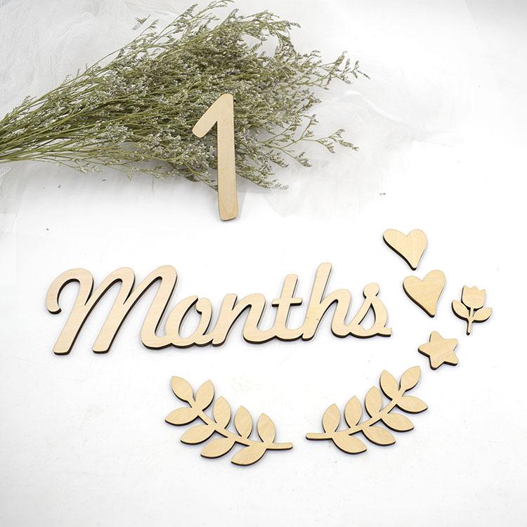Wooden Baby Milestone Calendar & Photography Props for 100 Days and Monthly Celebrations