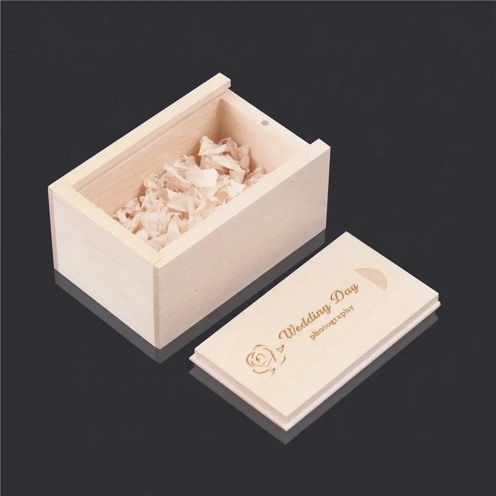 1Pcs Free Engraving Maple Wood Storage Box with Slide Top For Jewelry Organizer Case Memory Custom Box Wedding Anniversary Gifts