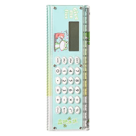 Ruler Calculator Multi-functional 2 In 1 15cm Scale 8 Digits Portable Battery Operated LCD Display Student Calculator Office Supplies