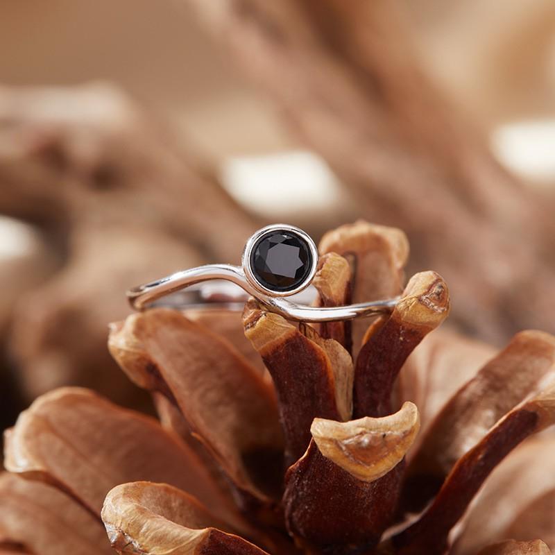 Womens Natural Amethyst Citrine Garnet Ring Geometric Jewelry
