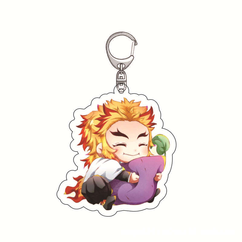 Acrylic Keychain Demon Slayer Anime Tanjiro Nezuko Zenitsu Inosuke Pendant Charm Durable Gift for Fans Collection Cosplay Accessories