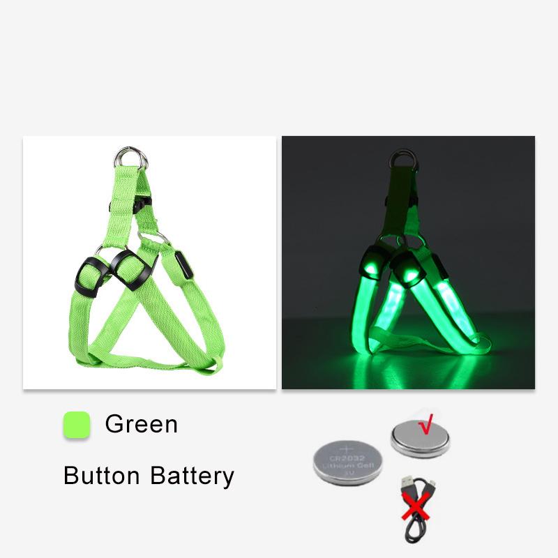 Pet Harness LED Dog Harness Nylon Cat Harness Night Safety Glowing Pet Vest Adjustable Luminous Dog Vest Dog Products
