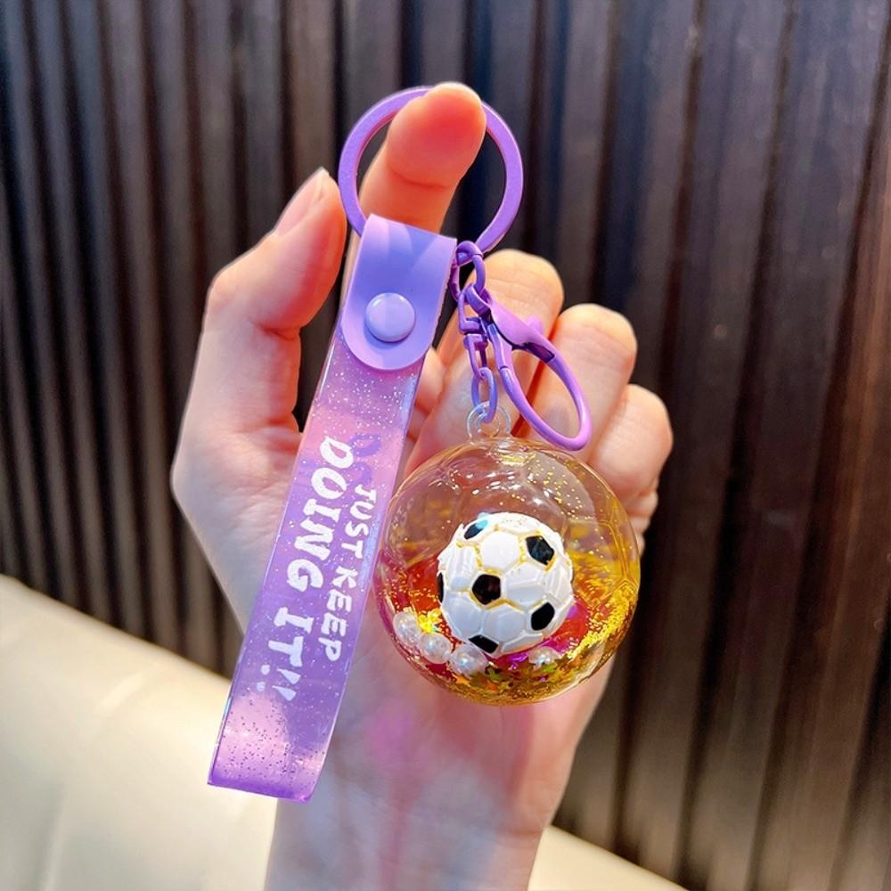 Pendant Football Quicksand Bottle Candy Color Quicksand Bottle Small Ornament  Car Key фиолетовый