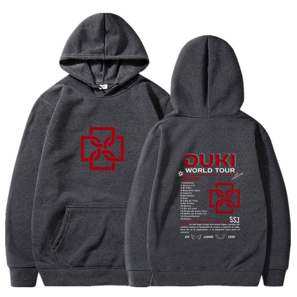Rapper Duki Ameri World Tour 2025 Merch Hoodie Men Women Clothes Hip Hop Sweatshirts Autumn Winter Fleece Long Sleeve Streetwear
