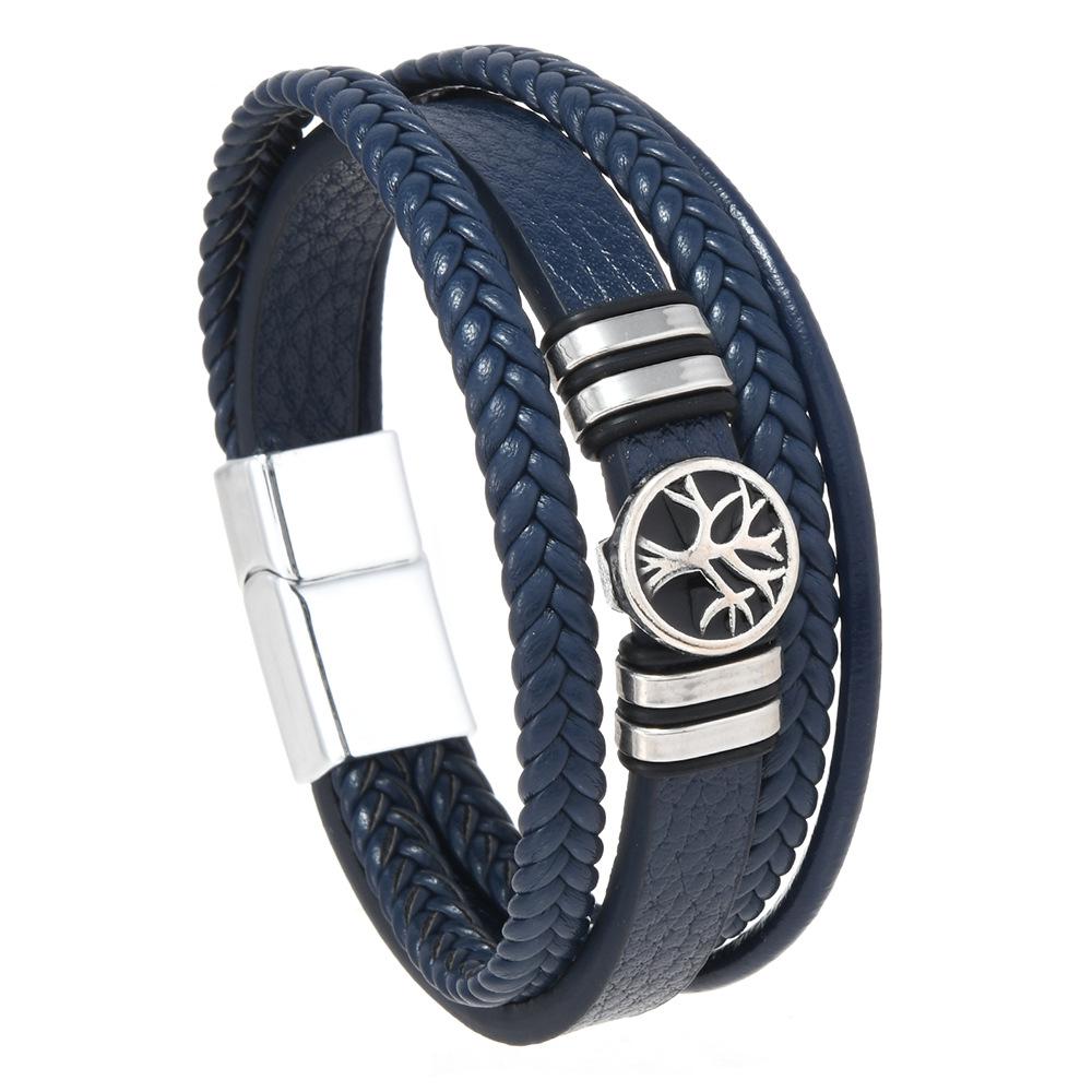 Многослойный мужской браслет  Древо Жизни , ручная работа - Европейский и Американский ретро-стиль