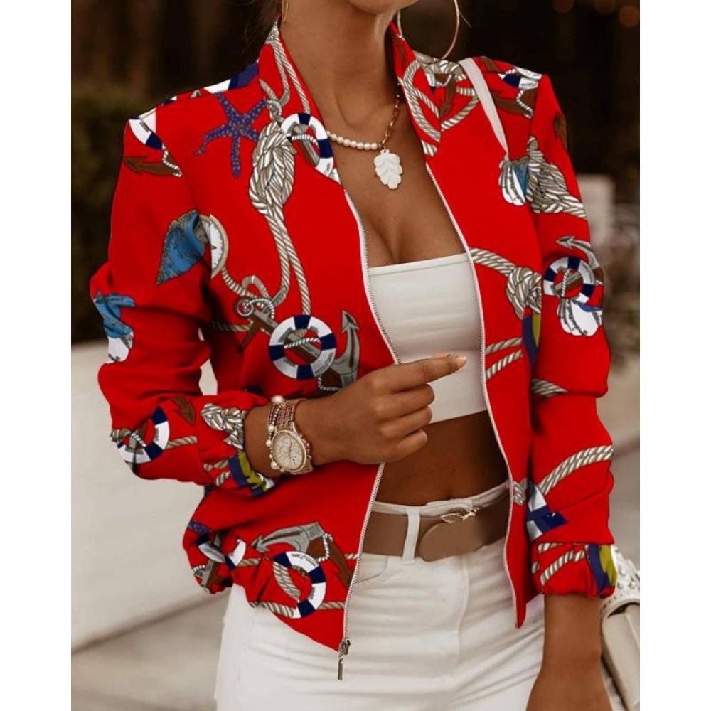 HNXC Women's Fashion Casual Summer Solid Color Print Long Sleeve Blouses & Shirts