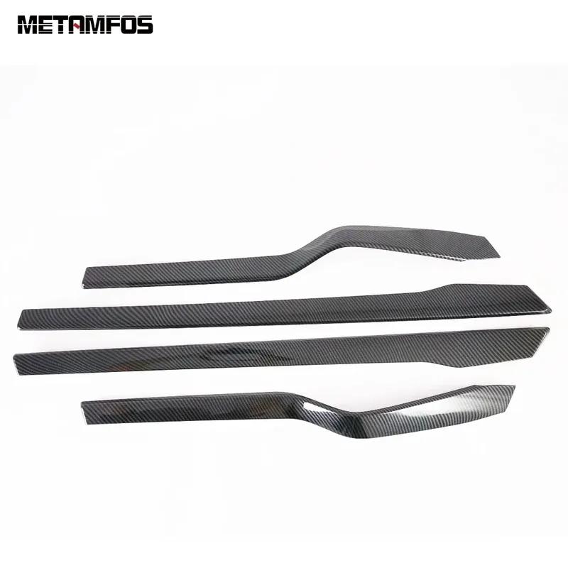 For Tesla Model X 2016 2017 2018 Carbon Fiber Interior Door Panel Armrest Strip Cover Molding Trim Car Accessories