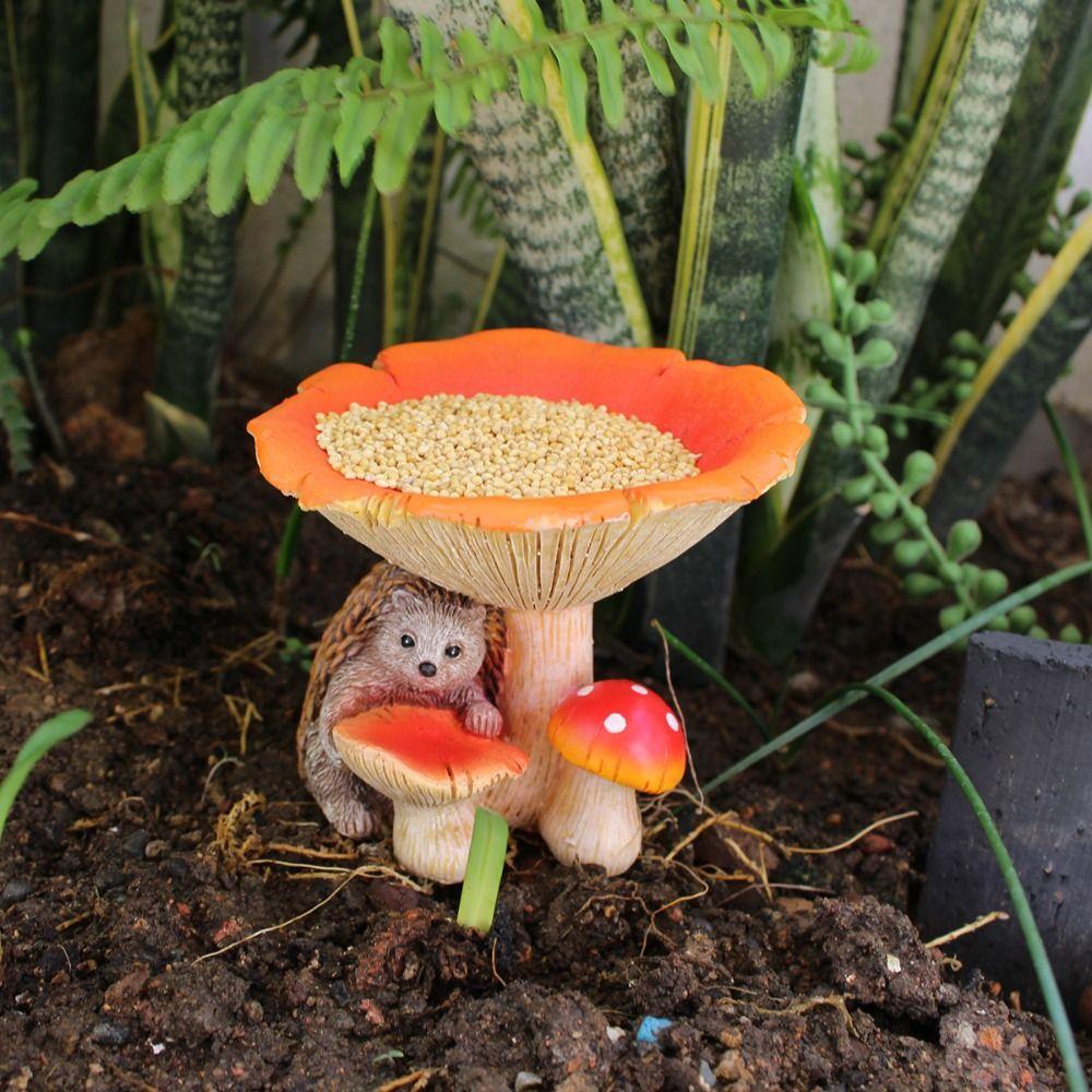 Creative Animal Feeding Trough Resin Bird Feederc Bird Raising Tool Art Statue Outdoor