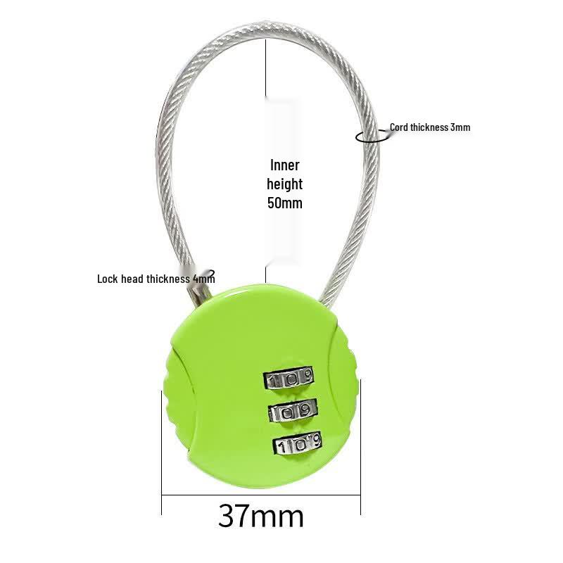 Miling Portable Wire Rope Password Lock Inner Height 50mm