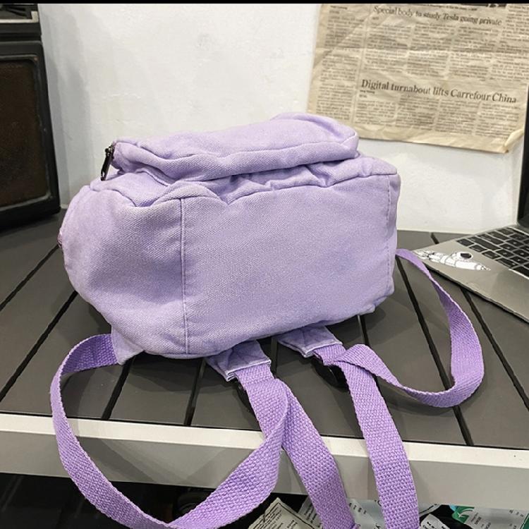 Solid Color Backpack Girl Casual Daypacks Canvas Backpack Student School Backpack Travel Backpack Aesthetic Backpack