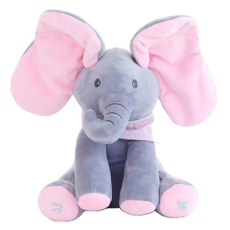 Peek-a-boo Singing Elephant Plush Toy - Baby Comfort Toy