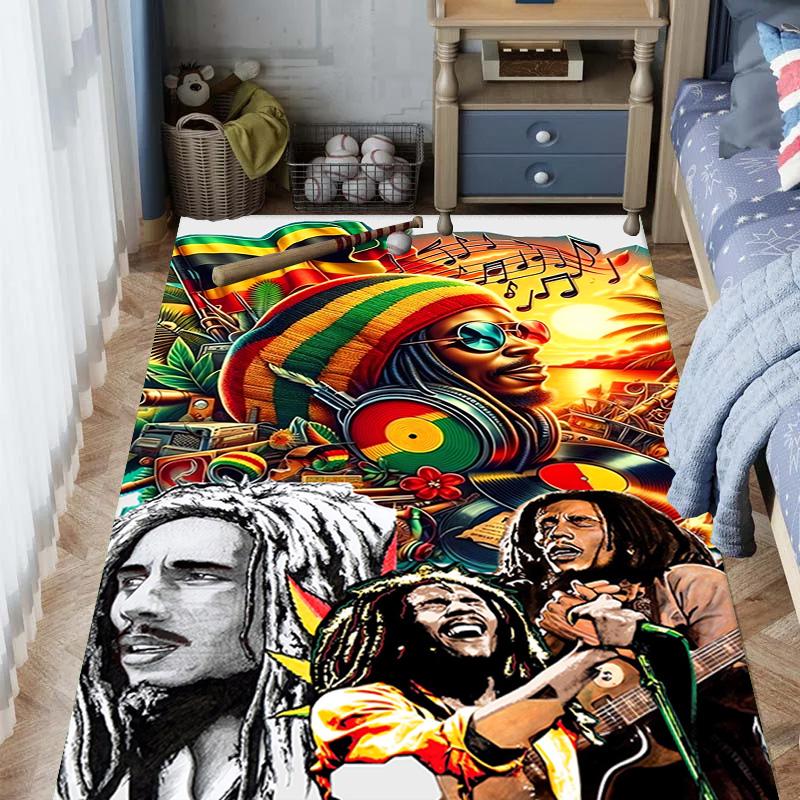 Vibrant Rasta Music Fusion Carpet Living Room and Bedroom Mats Doormat Dormitory Decoration Bathroom Mat Protective Pad