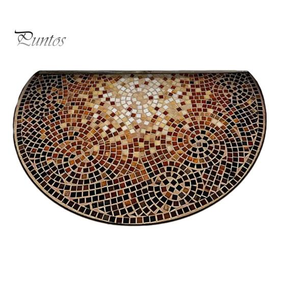 Sand Scraping Doormat Floor Mat Semi-Circular Design 3D Illusion Rug Non-Slip Decorative Door Shock Absorbing Entryway Bedroom Fade-Resistant
