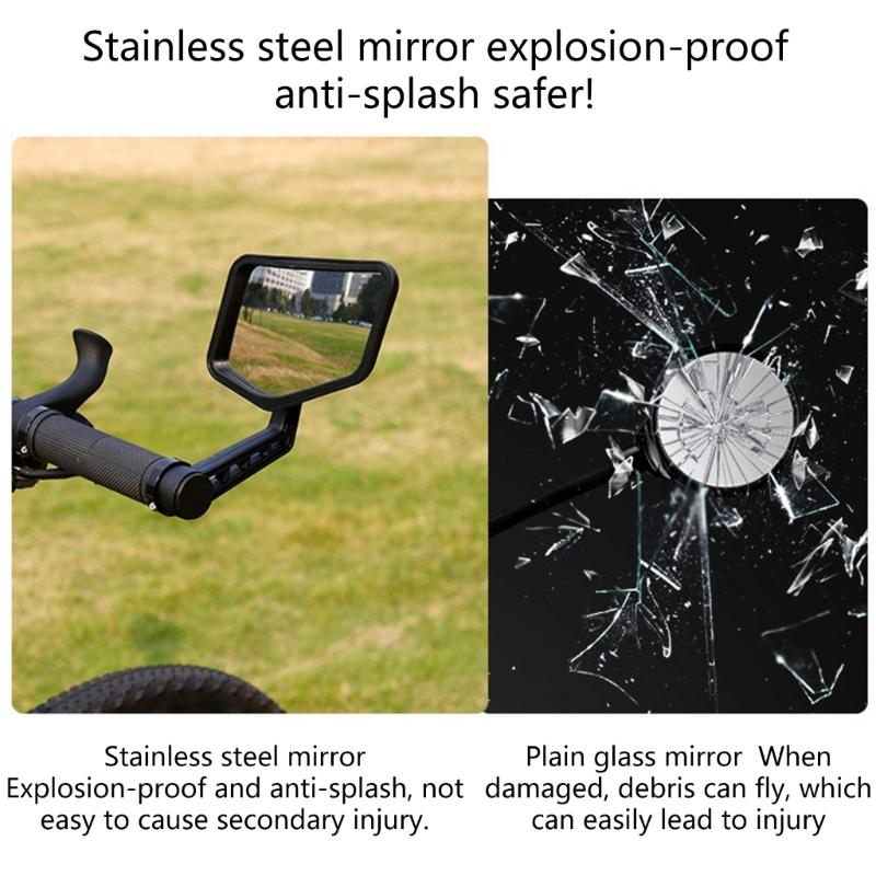 Bike Bar End Looking Glasses Adjustable Handlebar Rearview Looking Glasses Wide Angles Safety Looking Glasses for Electric Bike Riding Cycling