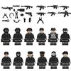 Moc Military Building Block Set Black Swat Jeep With Small Granule Assembly Toy Bag Pieces)