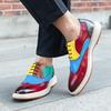 Chaussures Oxford à Talonnettes pour Homme Cuir Multicolore à Lacets Chaussures Business Casual pour Mariage Fête Occasion Formelle