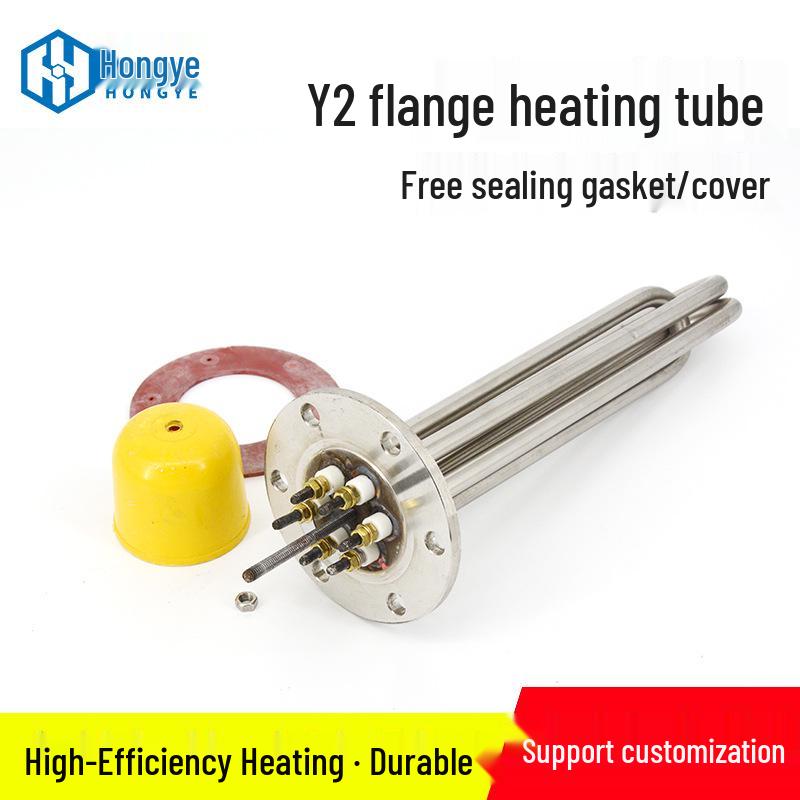115MM Stainless Steel Flange Heater Rod for Oil Boiler & Water Tank, 380V High-Power Electric Heating Tube 115MM Welded Flange