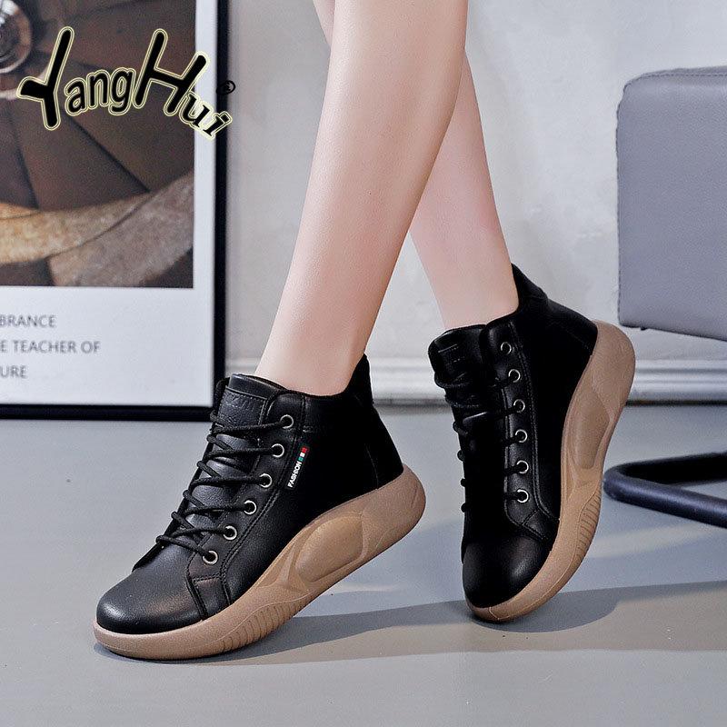 Plus Samt Warmhalten Sport Freizeit All-Match Weiße Schuhe für Damen Koreanischer Stil Gao Bang Plattform Sneakers Winter 2024