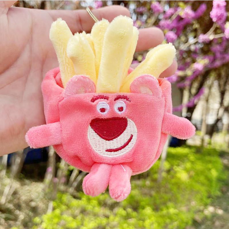 Playful Fun And Plush Keychain Toys Featuring Cartoon Hamburger And Fries French