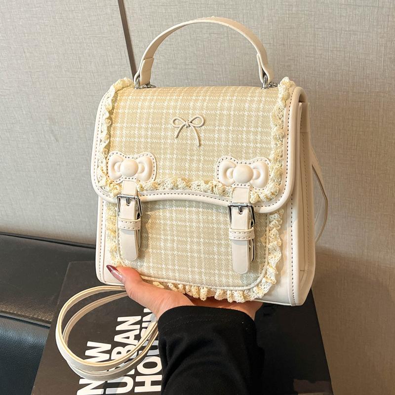 Schoolbag Exquisite Super Fire Niche Plaid Women's Backpack 1011 New Trendy Commuter Versatile Backpack Mini Schoolbag