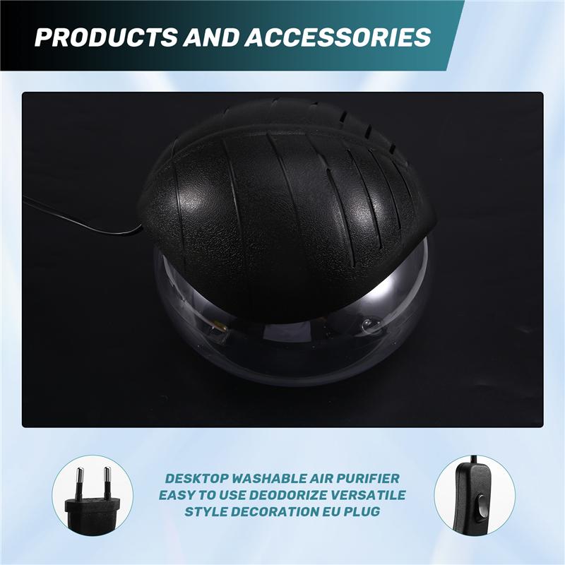 

A78E-Decorative Desktop Air Purifier, Easy To Clean And Use With Odor Removal, EU Plug чорний