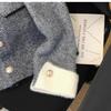 Faux Fox Fur Luxury Feeling Small Fragrance Style Open Cardigan Women Spring Autumn Stand Collar Thick Knit Sweater Coat Fashion Knit Top
