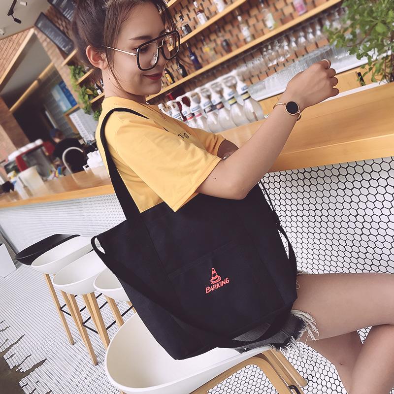 Einseitige diagonale Canvas-Tasche Studenten-Schultasche tragbare Umhängetasche Damen-Tasche Mode-Einkaufstasche
