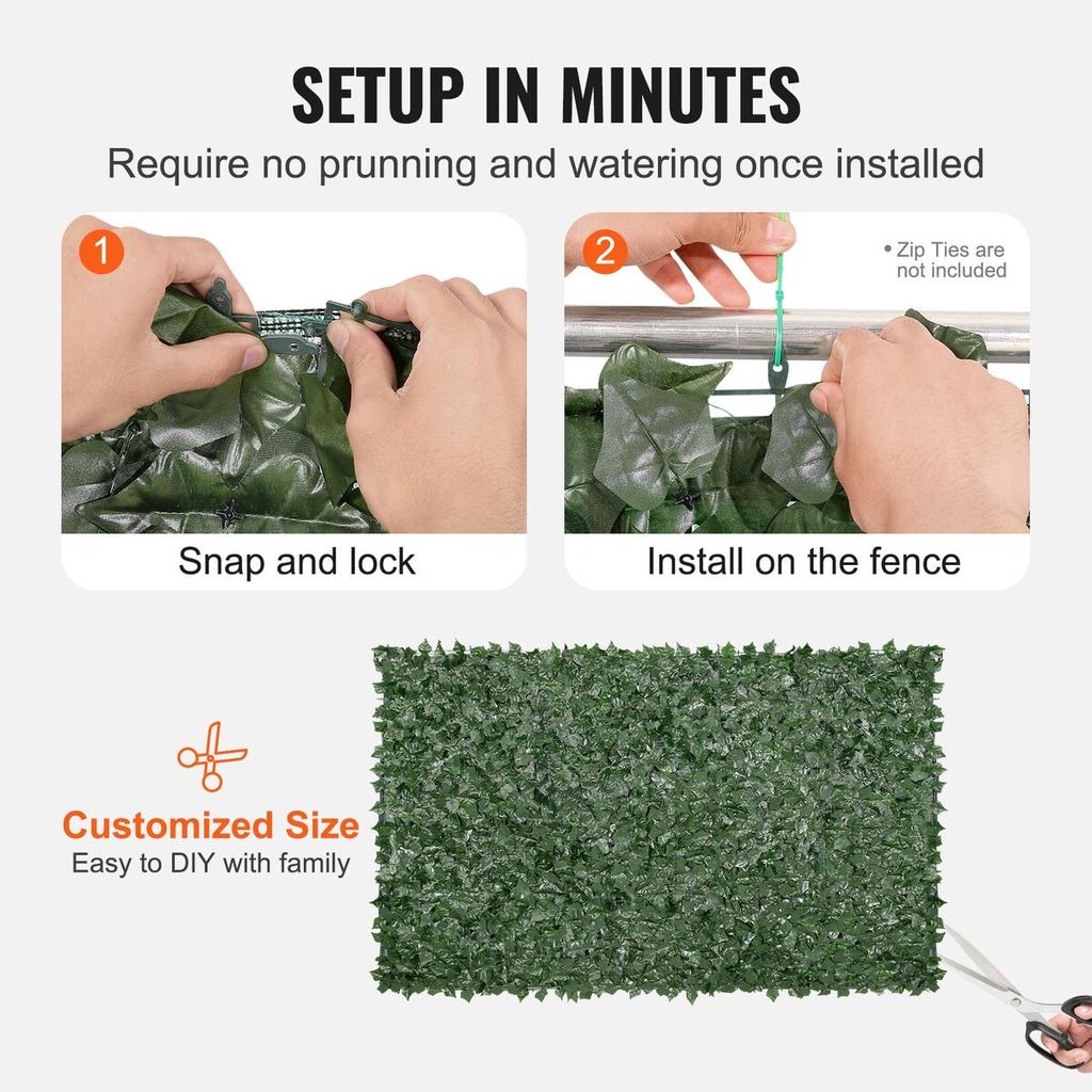 Ivy Privacy Fence, 1.5 X 2.5m Artificial Green Wall Screen, Greenery Ivy Fence with Mesh Cloth Backing and Strengthened Joint, Faux Hedges Vine Leaf