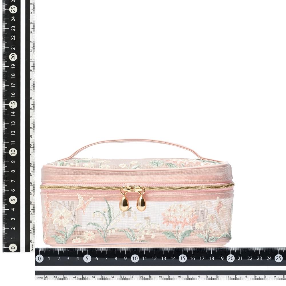 Franc Franc Japan MeSh Embroidered Vanity Pouch S Pink