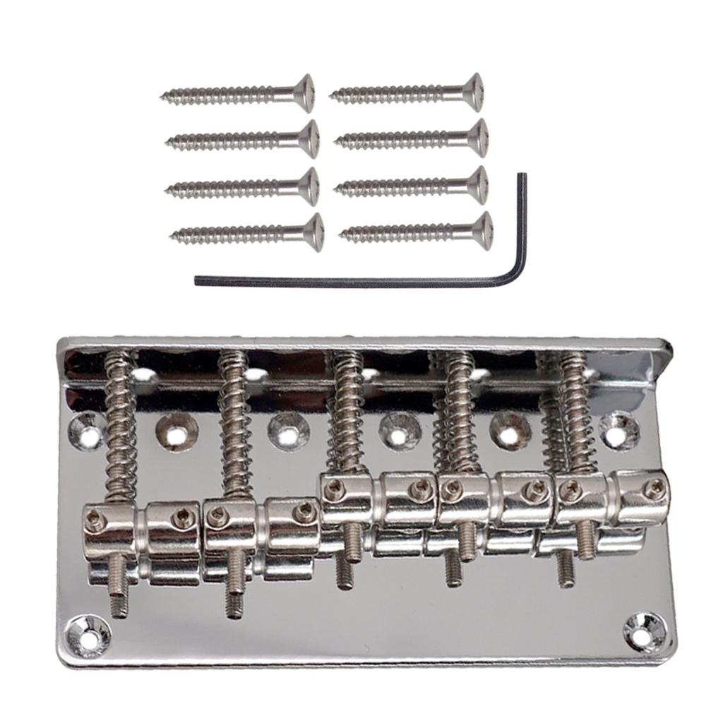 

5 Roller Saddles String Bridge for Electric Bass Spare Parts срібний