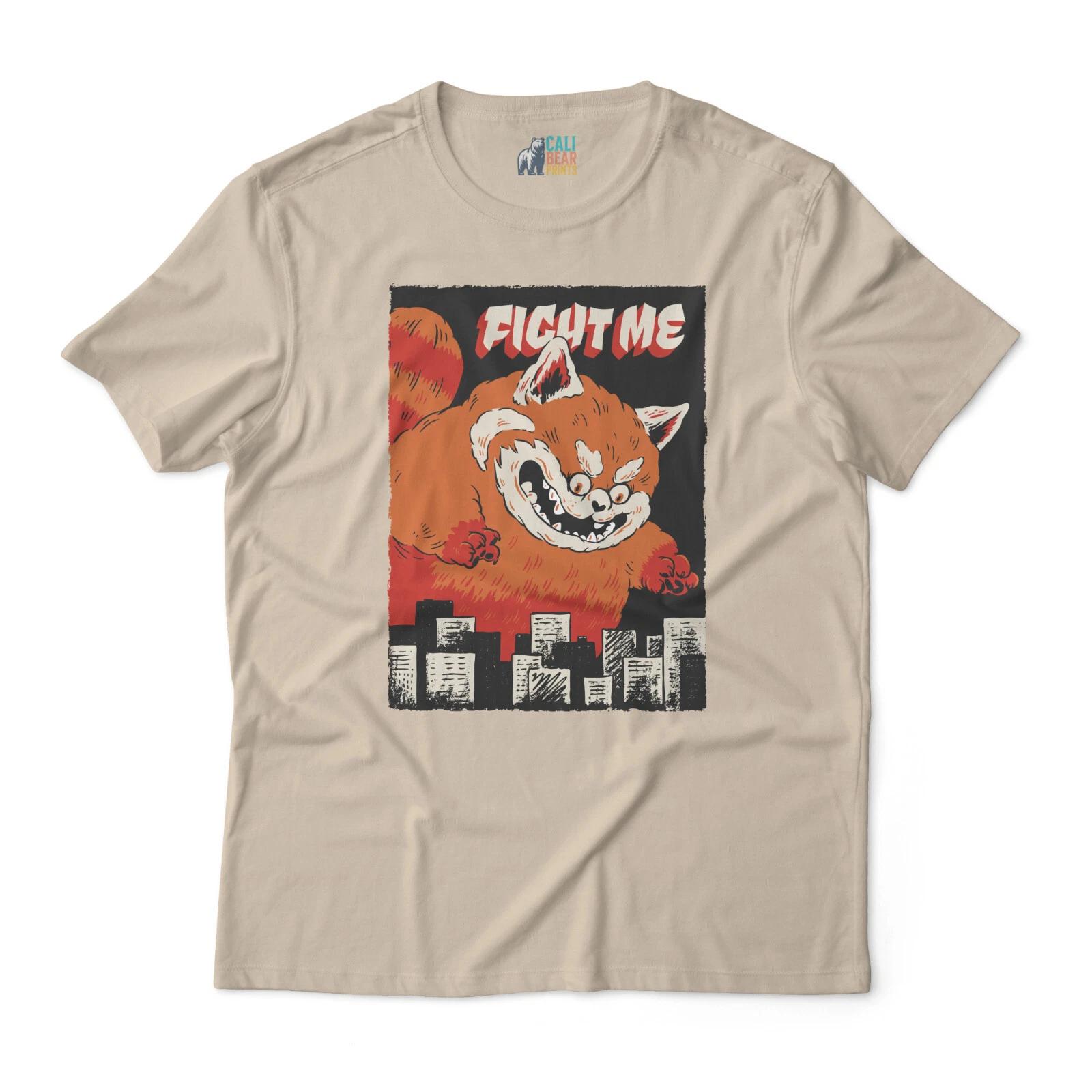 

Vintage “FIGHT ME” Graphic T shirt - Fierce Red Panda Design, Distressed Look 3XL