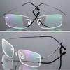 Ultralight Frameless Eyeglasses Titanium Alloy TR90 Glasses Frame Men High Quality Super Stretch Metal Temple Eyeglasses Frame