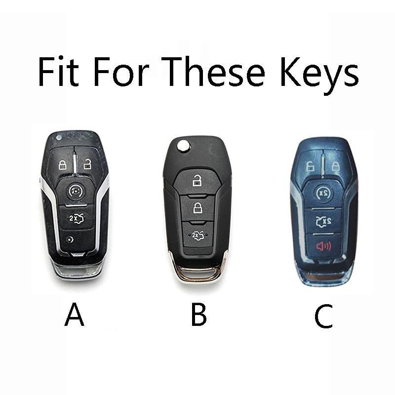 Abs Carbon Fiber Auto Key Fob Caser Fit For Ford Fusion Mondeo Mustang F-150 Explorer Edge Auto Auto Accessories