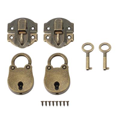 Haspelverschluss aus Zinklegierung mit Schrauben Vintage Bären Vorhängeschloss Dekoratives Schloss-Set für Holzkiste Schmuckkästchen Kunsthandwerk Bronze