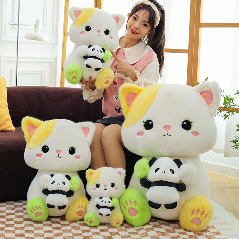 Cat Panda And Plush Toy Cute Cartoon Girl Child Bedroom Decoration Doll Scene