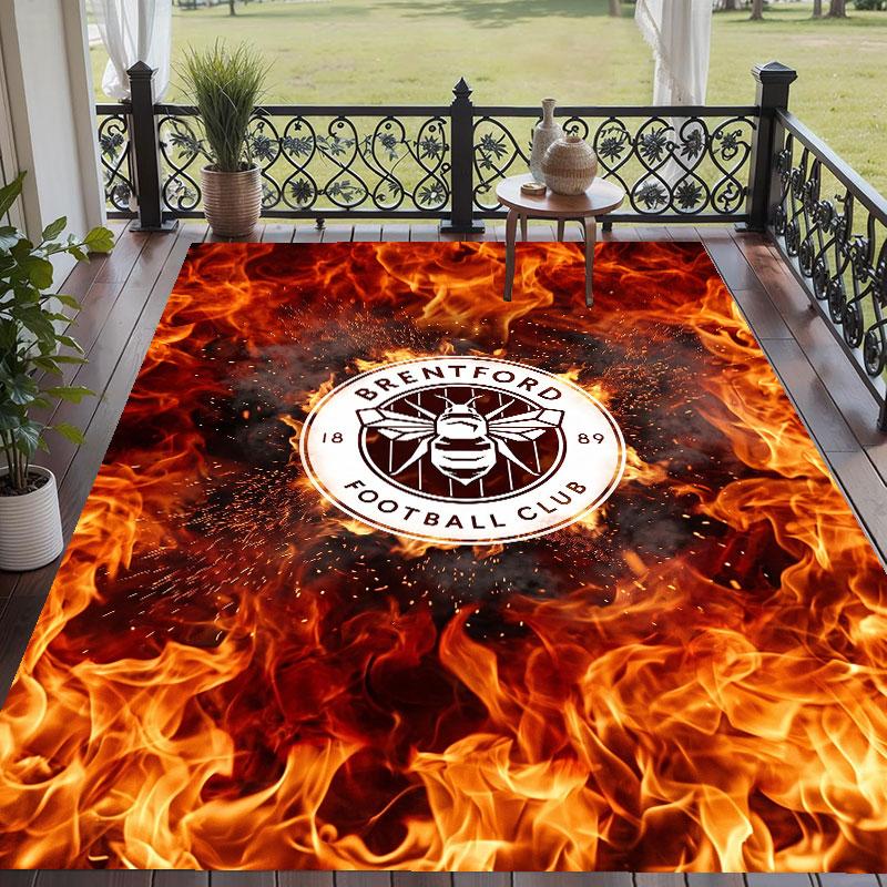 Soft Floor Carpet Brentford Football Pattern Area Rug Decorative Mat For Home Room Decoration