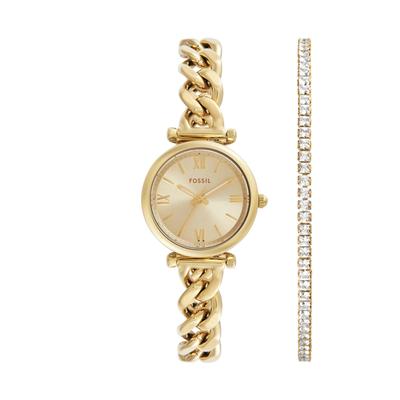 Fossil Carlie ES5387SET Goldene Armbanduhr für Damen