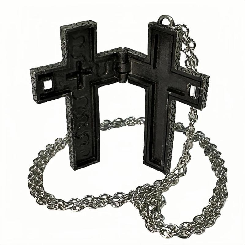 Collana Gioco dei Calamari, Collana Croce Stampata in 3D per Uomini con Scomparto Segreto, Ciondolo Personaggio a Forma di Dieci, Porta Gioielli, Accessorio Elegante