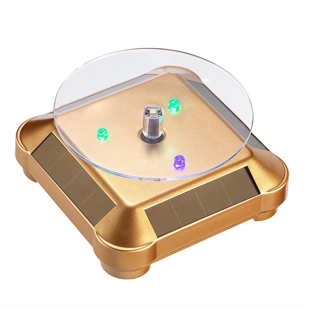 Solar-Powered LED Rotating Display Stand for Jewelry