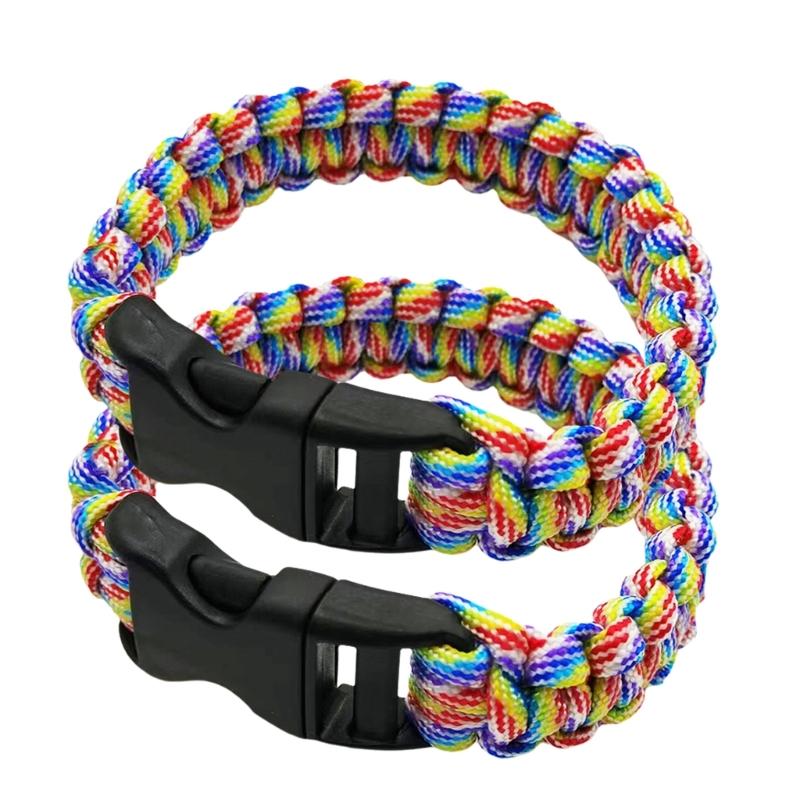 2 Stück Outdoor-Sportarmbänder Paracord-Schnurarmbänder Survival-Handgelenkkette