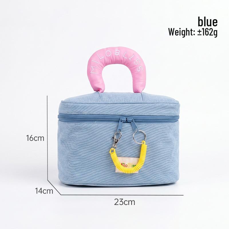 High-Capacity Cute Contrast Color Waterproof Cosmetic Bag for Women