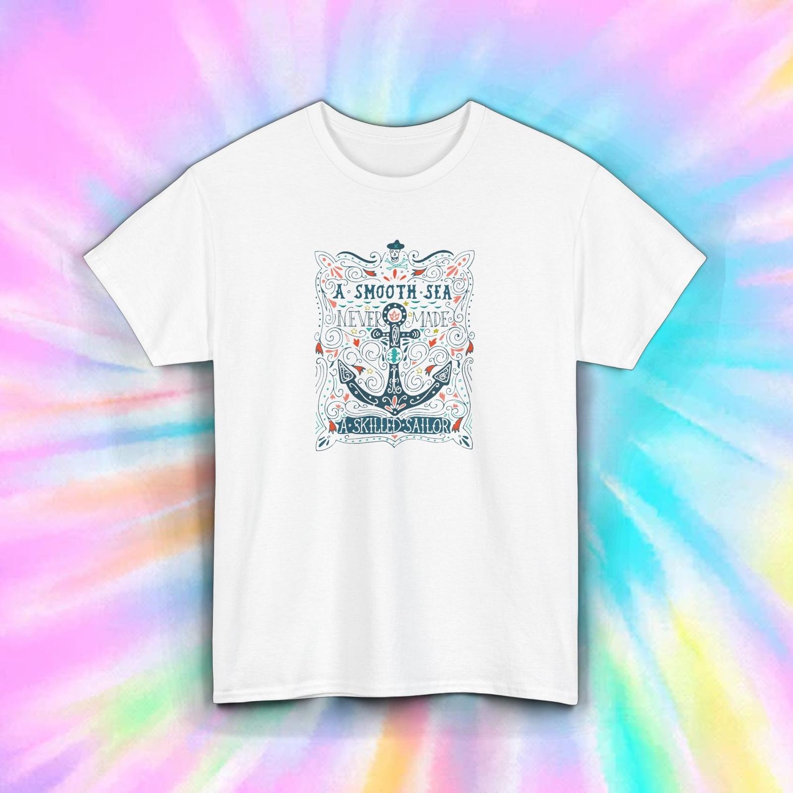 A Smooth Sea Never Made A Skilled Sailor T-Shirt Mens Womens Tees Top S-5XL Nautical Graphic Gift S